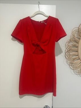 Urban Outfitters Red Knot-Front Mini Dress